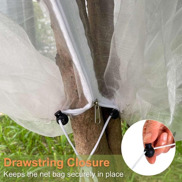 KIWDZFU 10 ft. x 10 ft. Fruit Tree Netting with Zipper and