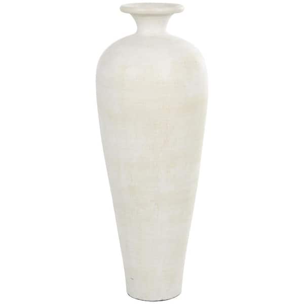Litton Lane White Tall Amphora Floor Ceramic Decorative Vase