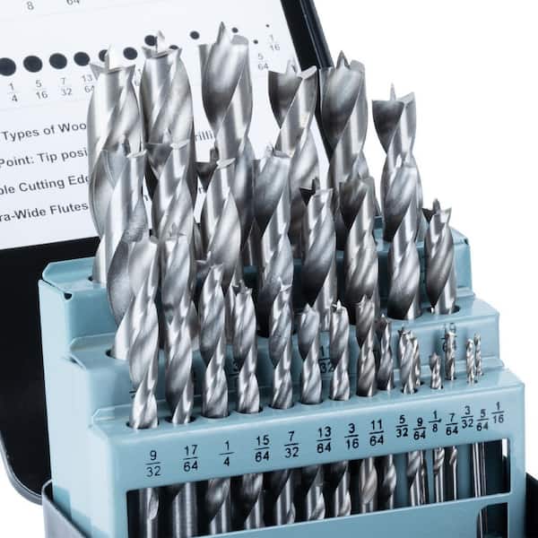 High Speed Steel Brad Pilot Point Set (29-Piece)