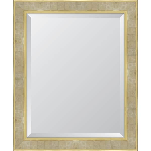Melissa Van Hise Medium Rectangle Gold Beveled Glass Modern Mirror (28 in. H x 34 in. W)
