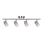 32 in. 4-Light Brushed Nickel Halogen Track Lighting Kit with Frosted ...