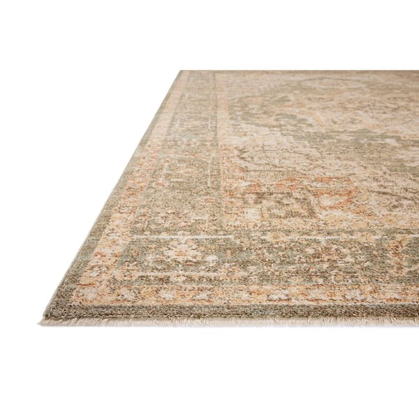 Chris Love Julia Palma Olive/Spice 2 ft. 3 in. x  3 ft. 10 in.  Traditional Accent Rug