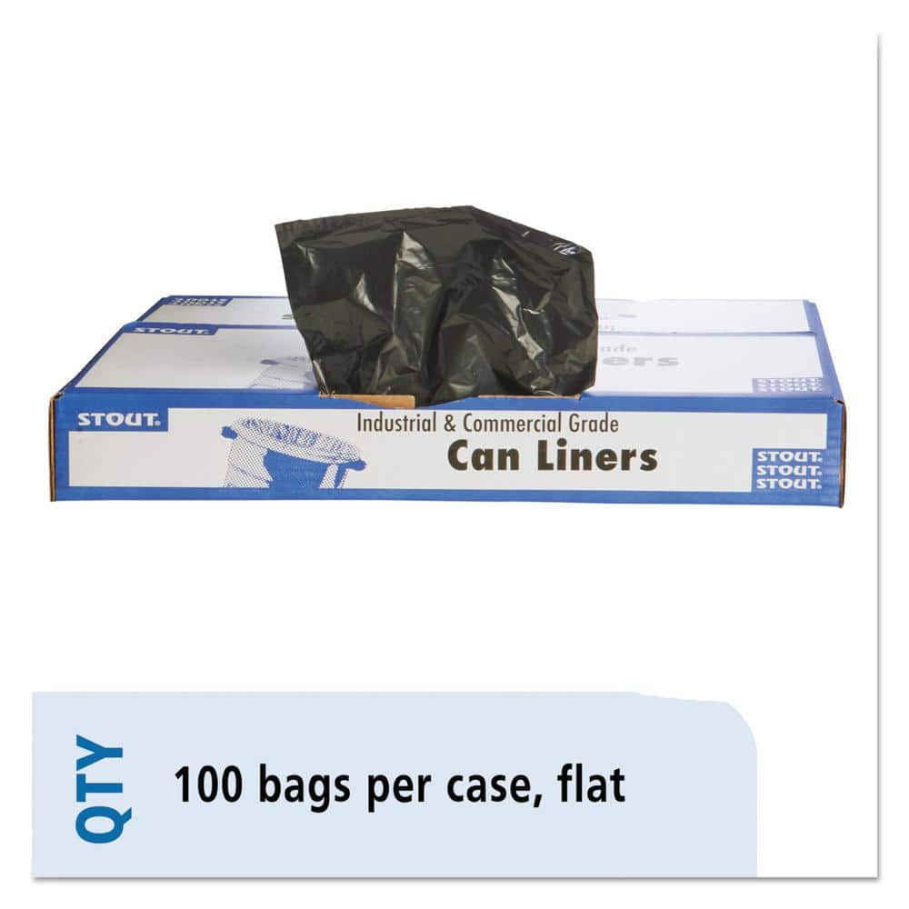 60 Gal. Brown/Black Total Recycled Content Plastic Trash Bags, 1.5 mil, 38 