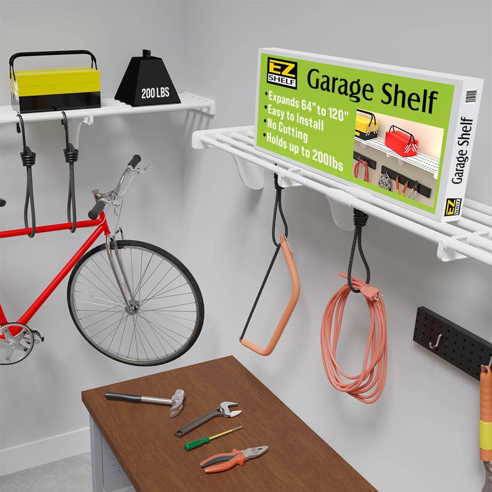 Modular Expandable 75" White Steel Garage Shelf with 250lb Capacity