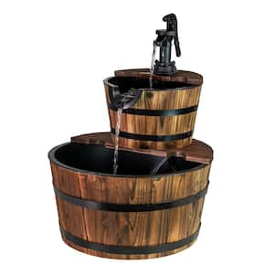 Wood 2-Tiered Country Fountain