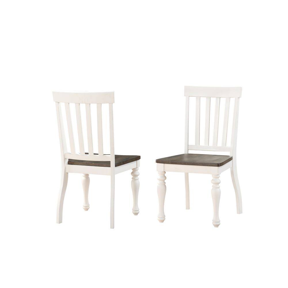 Joanna Farmhouse Chic 7-Piece Dining Set in Ivory and Dark Oak