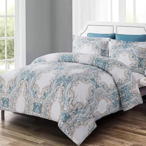 2-Pieces Floral Multi-Colored Polyester Twin Bedding Comforter Set