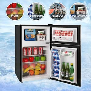 18.7 in. W, 3.2 cu. ft. 2-Door Mini Refrigerator, with Freezer in Black