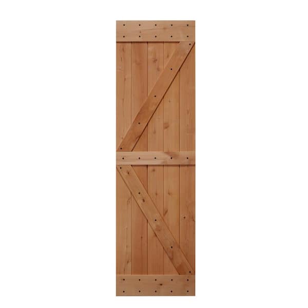 24 in. x 84 in. Ready-to-Assemble British Brace Hardwood Interior Barn Door Slab