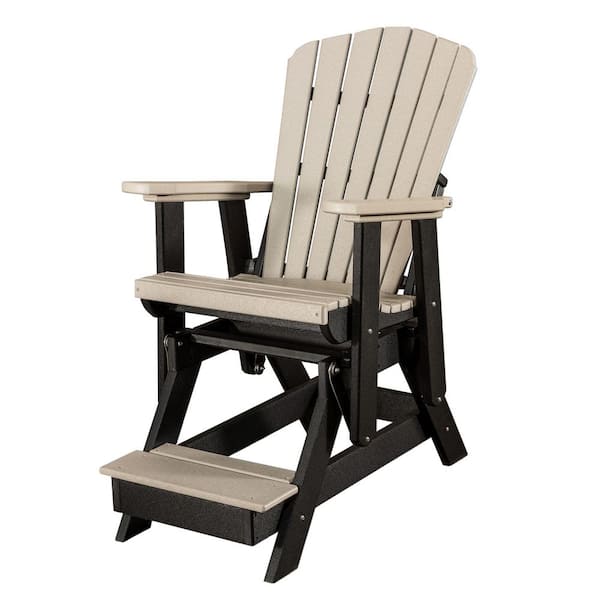 American Furniture Classics All Poly 1-Person Black Plastic Outdoor Glider