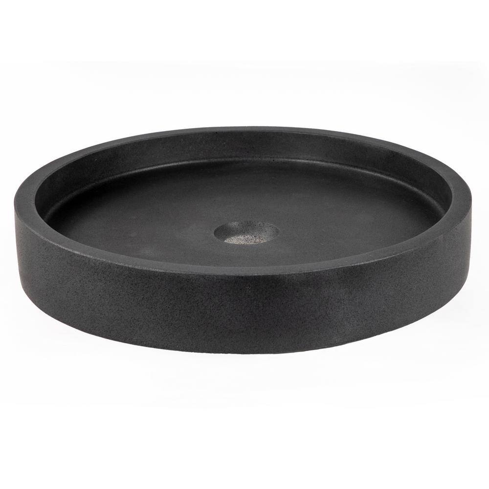 18-Inch Black Lava Stone Round Infinity Pool Sink