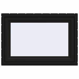 36 in. x 30 in. V-4500 Series Black FiniShield Vinyl Awning Window with Fiberglass Mesh Screen