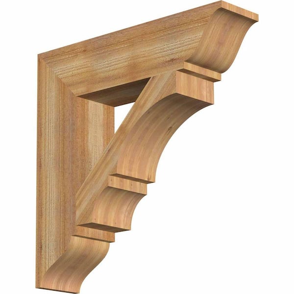 Ekena Millwork 6 in. x 26 in. x 26 in. Western Red Cedar Balboa Traditional Rough Sawn Bracket