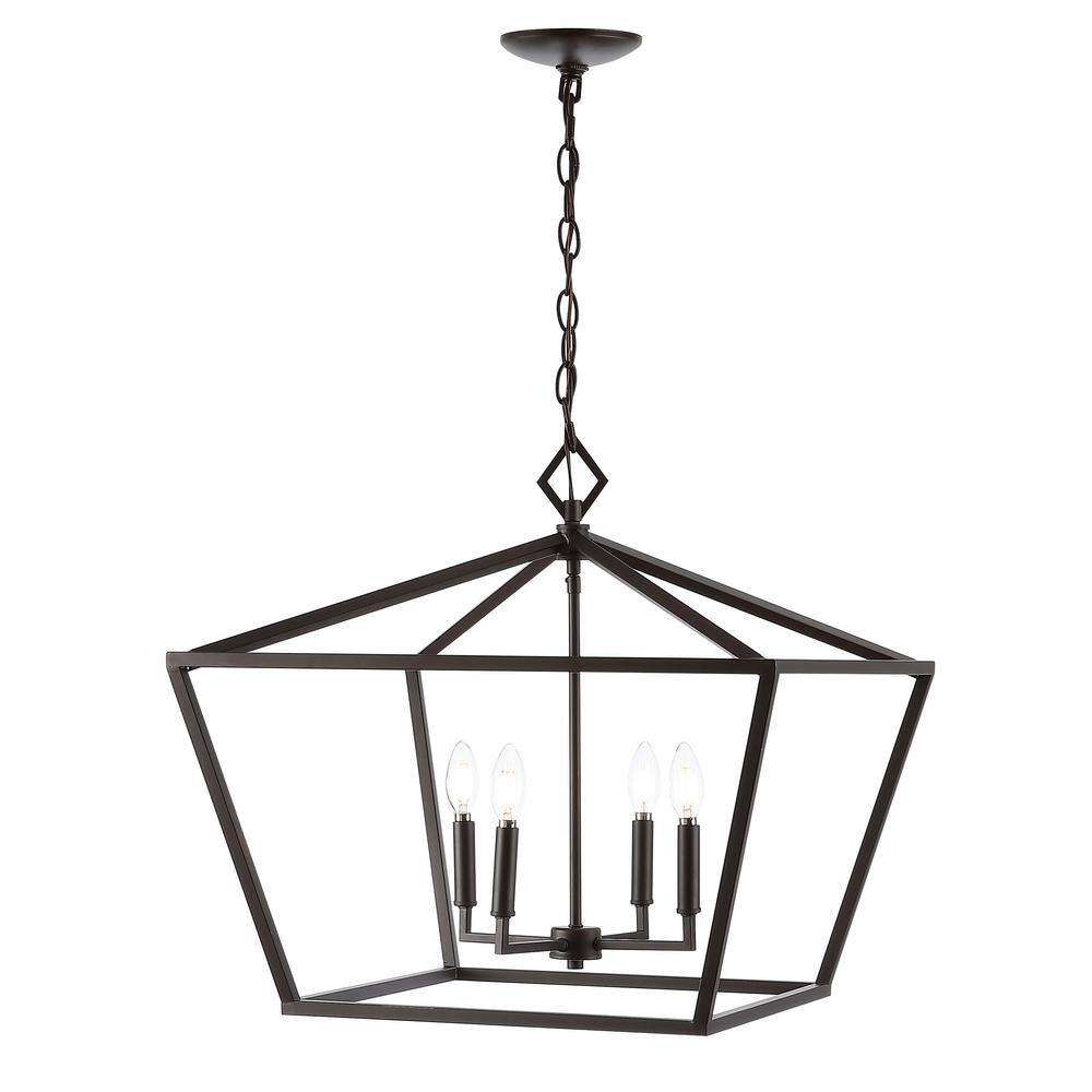 Gatsby Adjustable 98" Rustic Iron LED Lantern Pendant in Oil-Rubbed Bronze