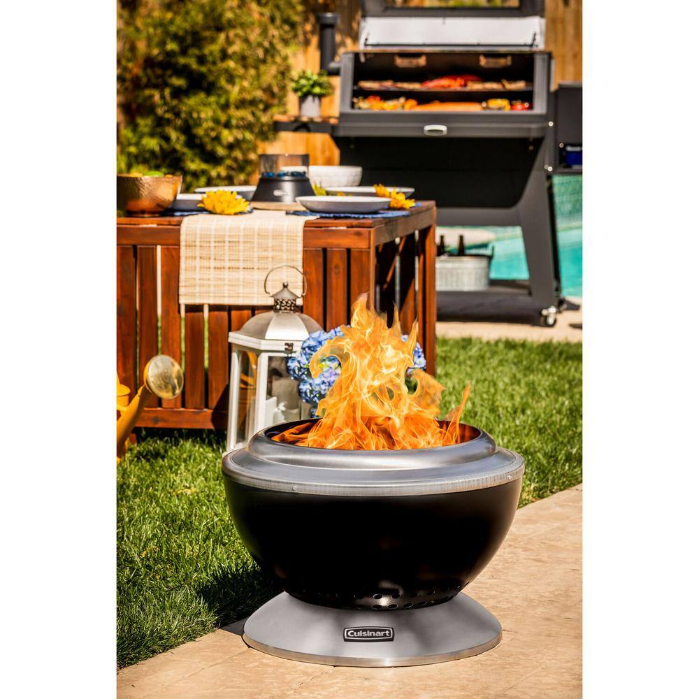 Cuisinart 25" Black Stainless Steel Smokeless Fire Pit