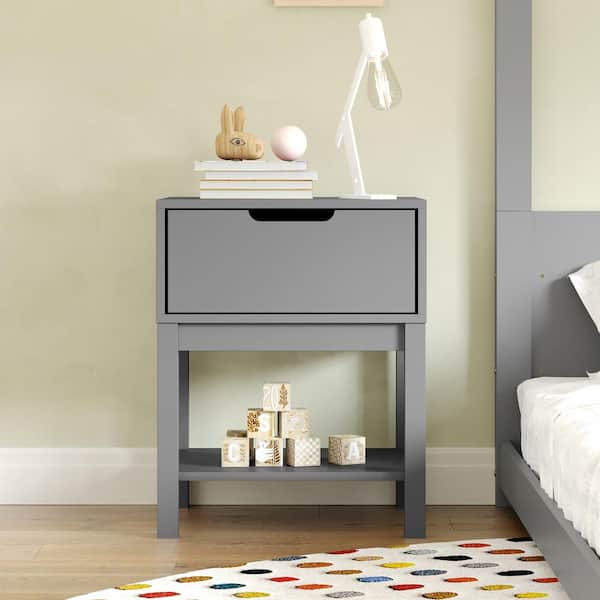 Carnegy Avenue Dallas Gray 2 Drawers 18.75 in. W Nightstand