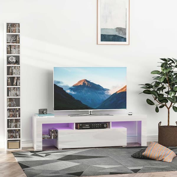 HomCom Mueble de TV 110 x 29 x 46,5 cm blanco (839-099) desde 54,99 €