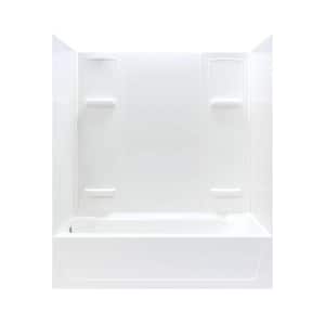 Durawall 60 in. L x 30 in. W x 70.75 in. H Rectangular Tub/ Shower Combo Unit in White with Left-Hand Drain