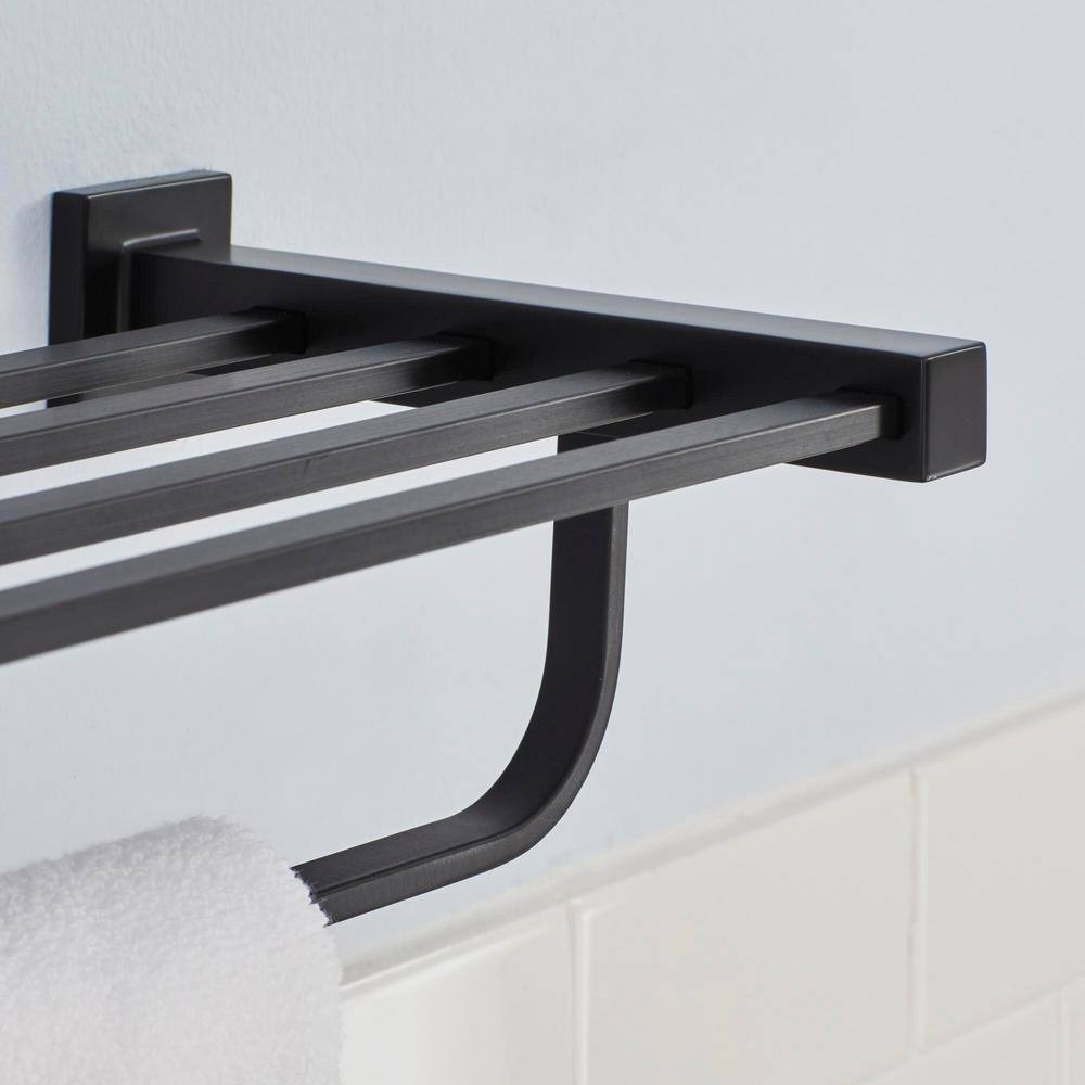 Matte Black 21" Wall Mounted Industrial Towel Rack