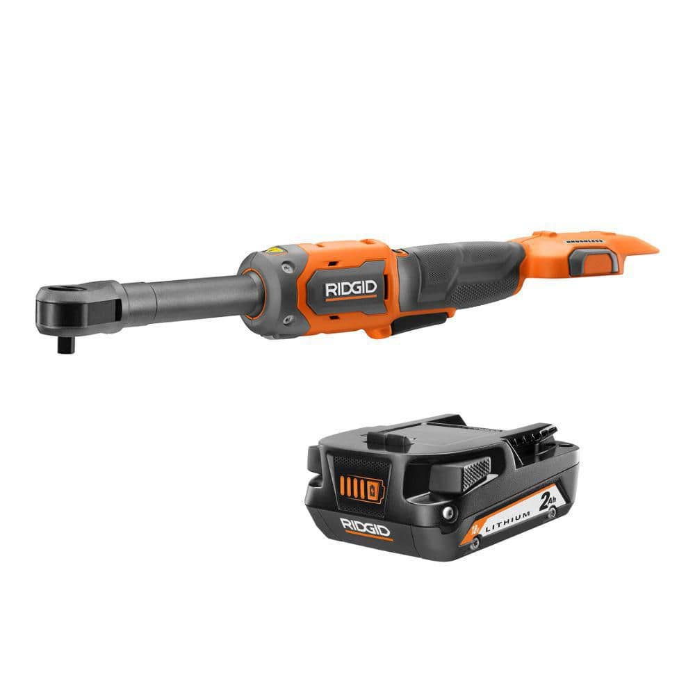 RIDGID 18V Brushless Cordless 3/8 in. Extended Reach Ratchet with