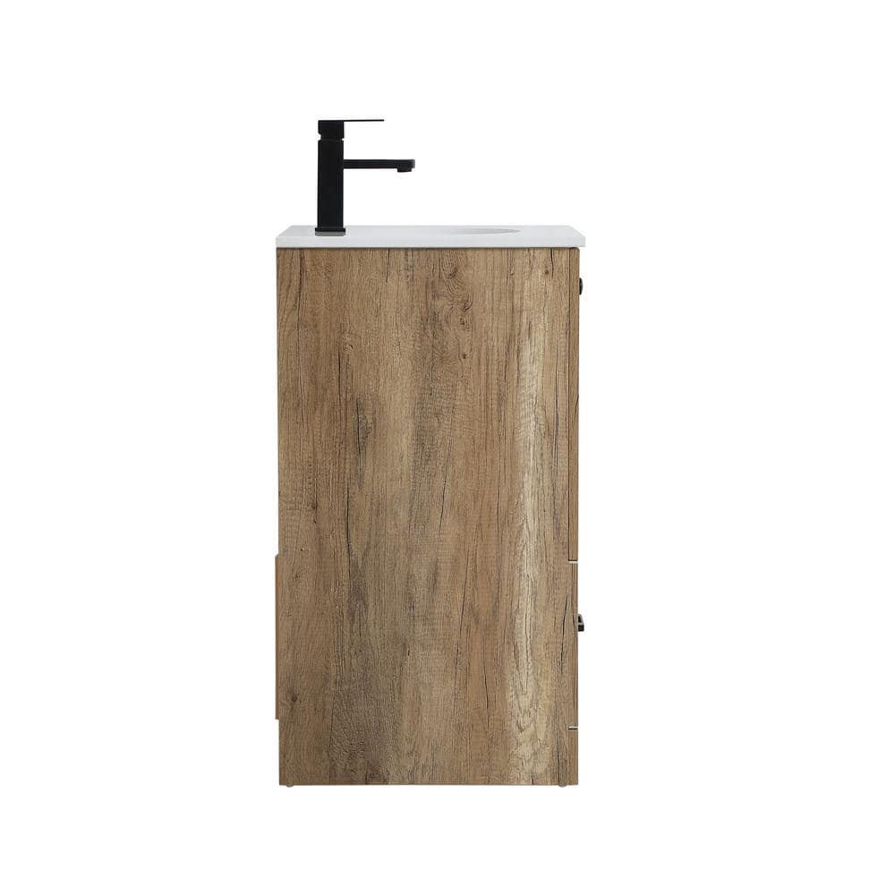 Soma 18" Natural Oak Single Bathroom Vanity with Porcelain Sink