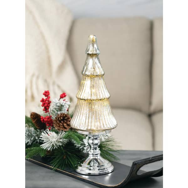 SULLIVANS 8 in. Artificial Frosted Pine and Berry Half Orb Multicolor Plastic
