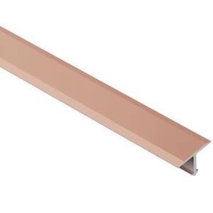 Reno-T Satin Copper Anodized Aluminum 17/32 in. x 8 ft. 2-1/2 in. Metal T-Shaped Tile Edging Trim