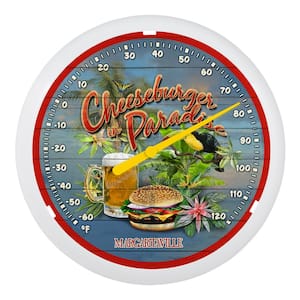 13.25-inch ''Cheeseburger in Paradise'' Margaritaville Analog Dial Thermometer