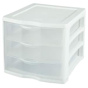 Clearview 3-Compartment Plastic Drawer Unit
