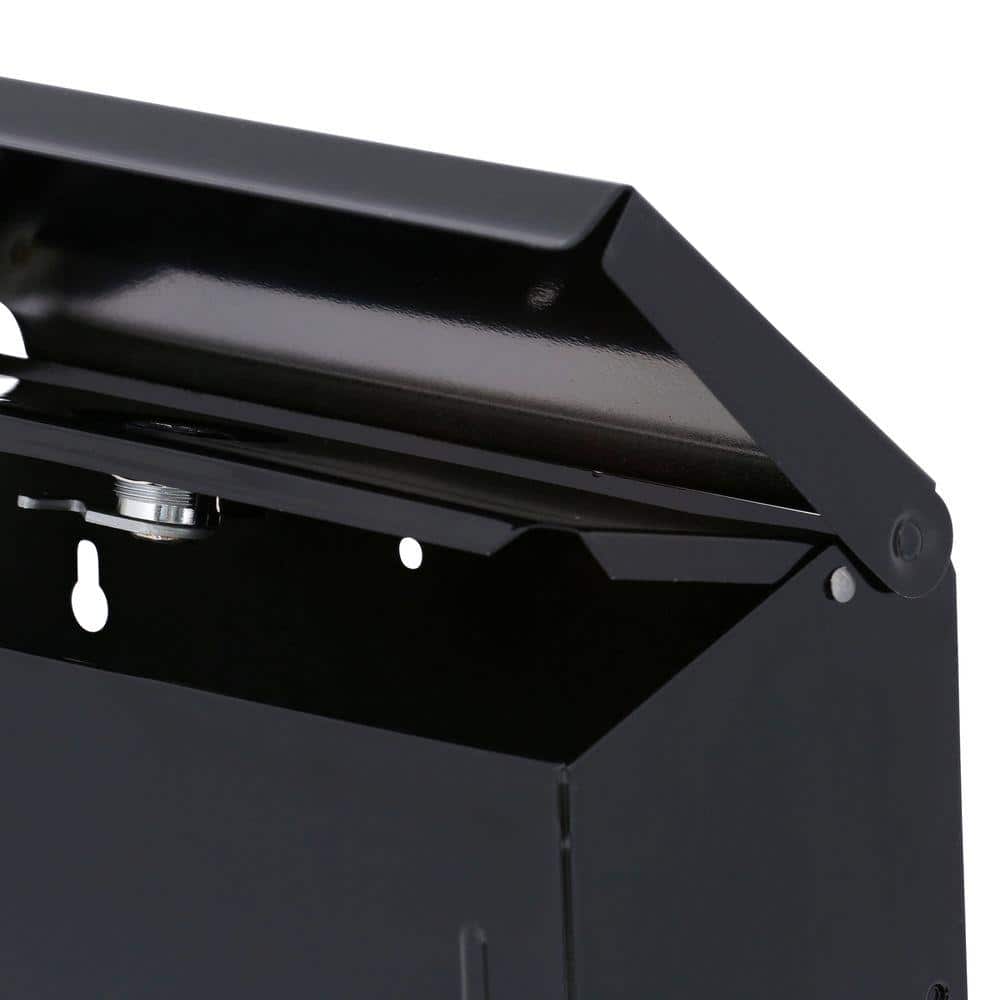 Small Black Lockable Steel Wall Mount Mailbox