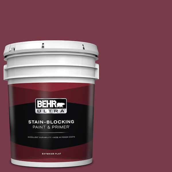 BEHR ULTRA 5 gal. #BIC-51 July Ruby Flat Exterior Paint & Primer