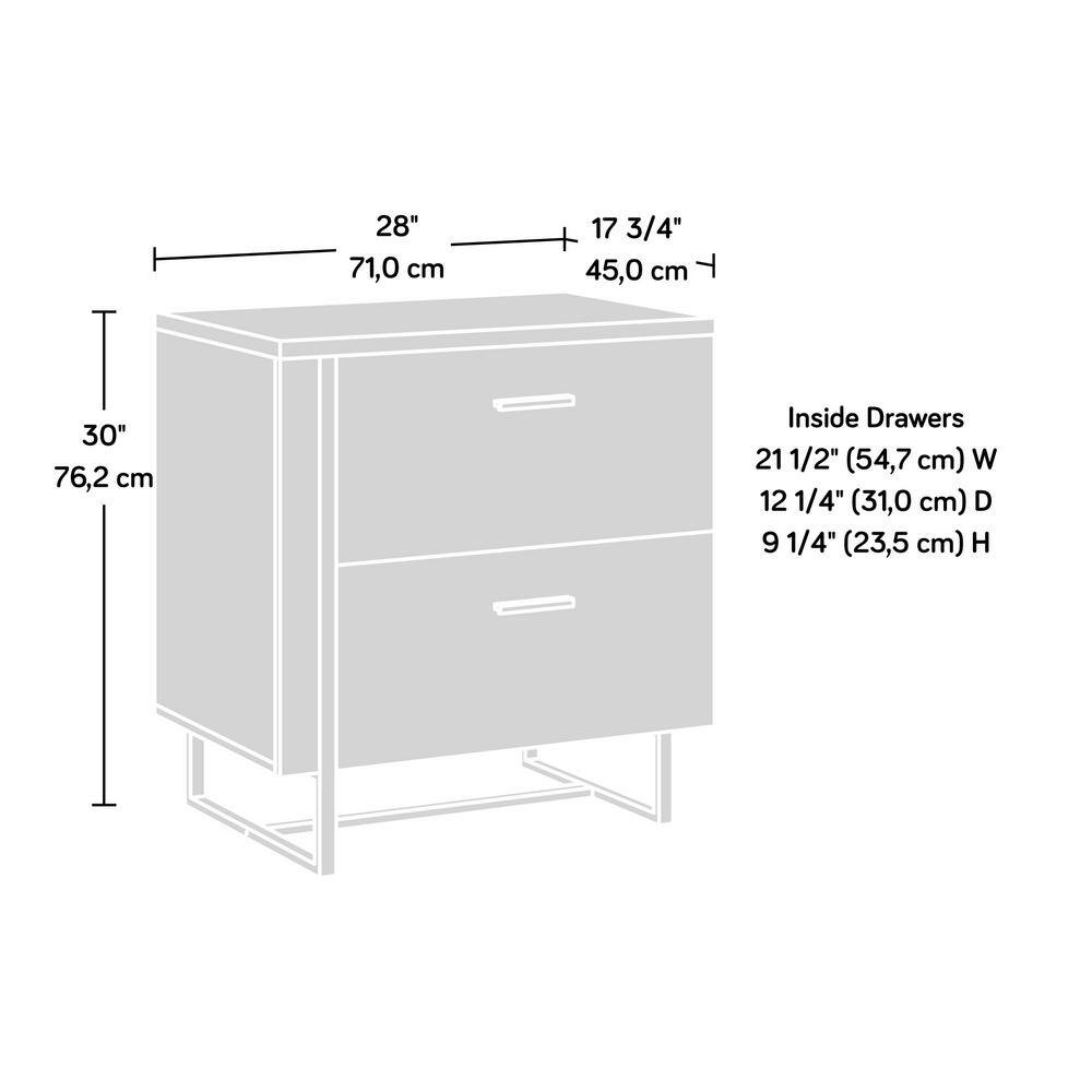 Blade Walnut 2-Drawer Legal Size Lateral File Cabinet