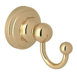 Single Robe Hook in Unlacquered Brass