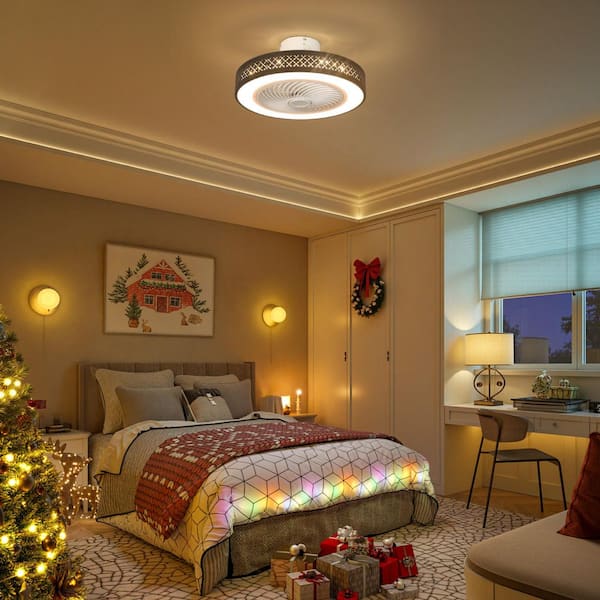 TOZING 20 in. LED Indoor Clear White Dimmable Matte Modern Low