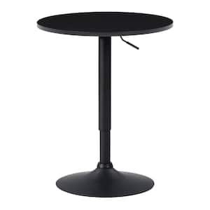 Adjustable Height 35 in. Black Swivel Round Bar Table