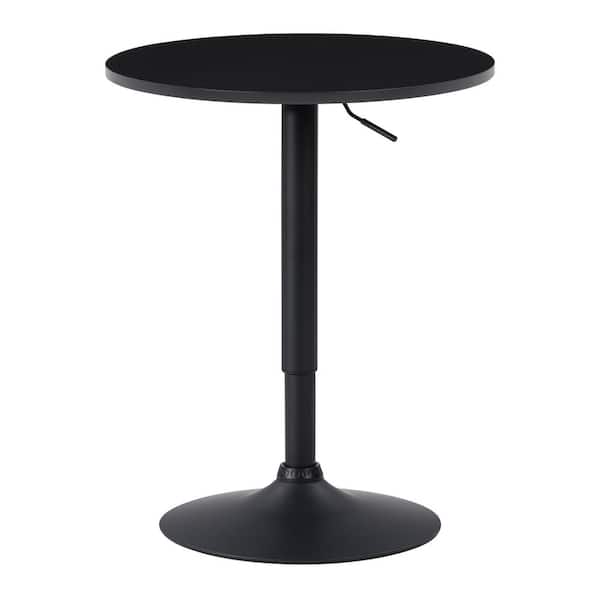 CorLiving Adjustable Height 35 in. Black Swivel Round Bar Table