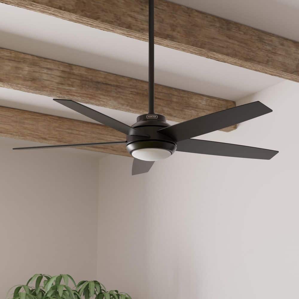 Zayden 52" Matte Black Ceiling Fan with LED Light and Remote