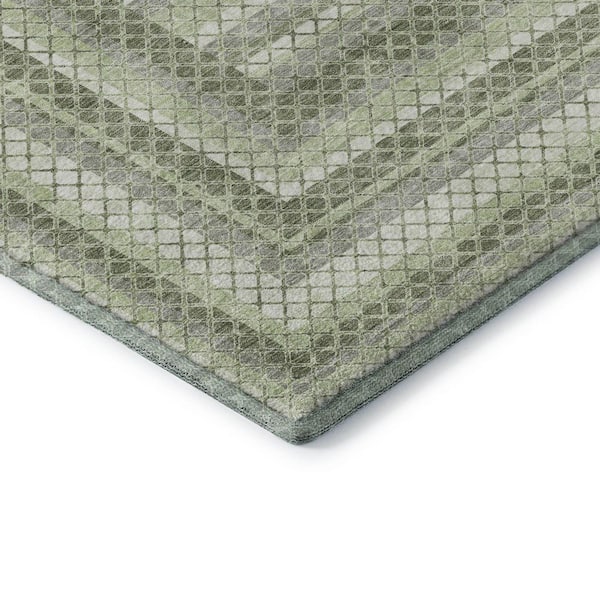 Mayfield Premium Machine Washable Abstract AMF2011 Aloe 5 ft. x 7 ft. 6 in. Area Rug