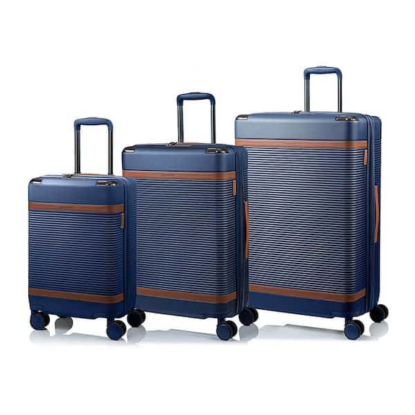 CHAMPS Vintage III 3-Piece 28 in., 24 in., 20 in. Navy Hardside Luggage Set with Spinner Wheels