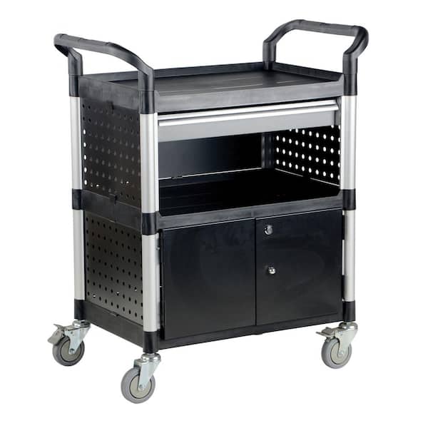 Vestil 33 in. x 19 in. 3-Shelf Commercial Cart with Doors