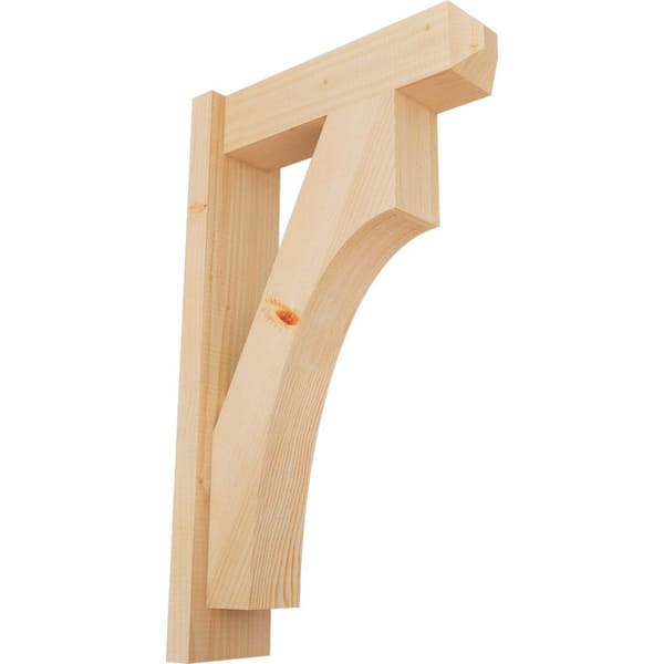 Ekena Millwork 6 in. x 30 in. x 18 in. Douglas Fir Westlake Craftsman Smooth Outlooker