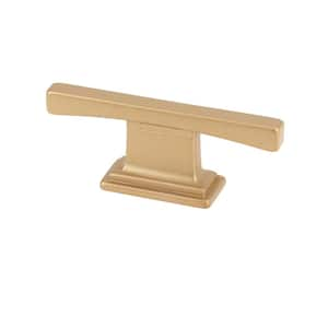 Italian Designs 2.5 in. Center-to-Center Matte Brass Long T Cabinet And Drawer Pull