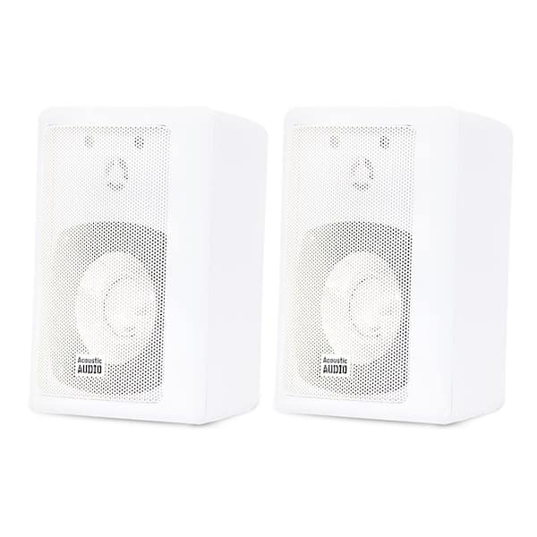 Acoustic Audio by Goldwood Indoor Outdoor 2-Way Speakers Mountable Pair in White