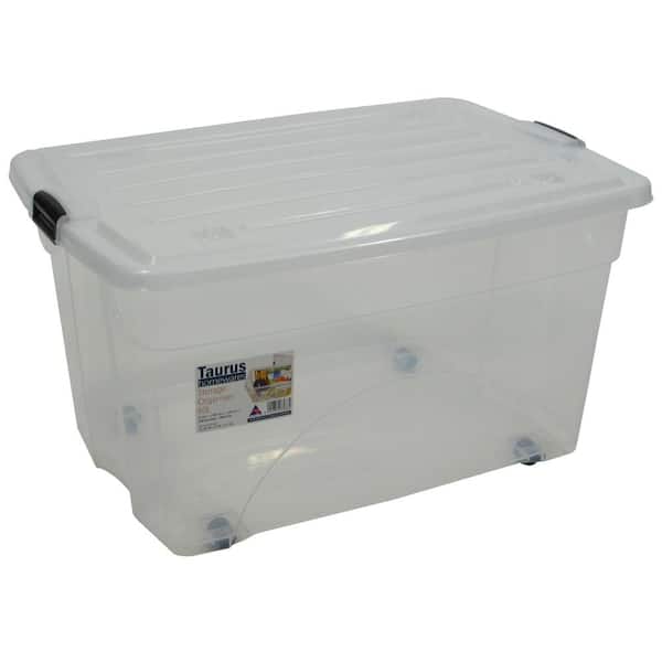 HOMZ 28 Qt. Snaplock Clear Plastic Storage Container Bin with Secure Lid  (2-Pack) 3228CLWHDC.02 - The Home Depot