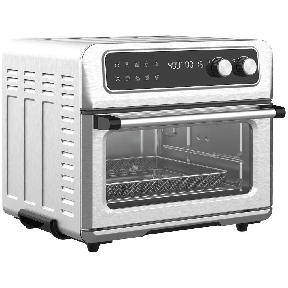 21 qt. Stainless Steel Air Fryer Toaster Oven with 8-In-1 Oven Countertop, Broil, Toast, Dehydrator Thaw and Accessories