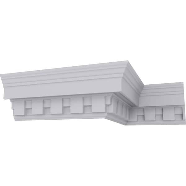 SAMPLE - 2-5/8 in. x 12 in. x 2-7/8 in. Polyurethane Dentil Crown Moulding
