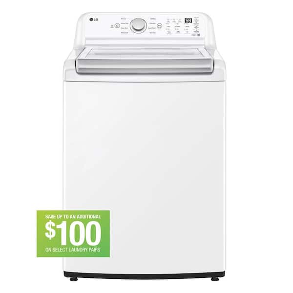 LG 4.8 cu. ft. Top Load Washer in White with 4-way Agitator, NeverRust Drum and TurboDrum Technology