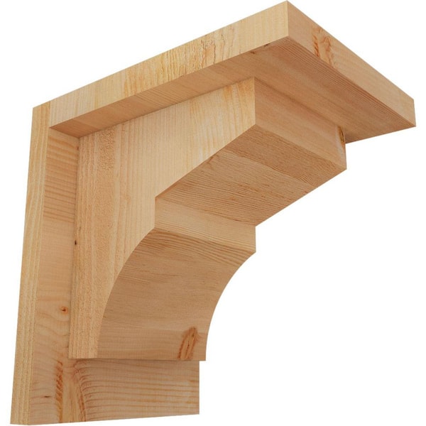 Ekena Millwork 6 in. x 8 in. x 8 in. Monterey Rough Sawn Douglas Fir Corbel with Backplate