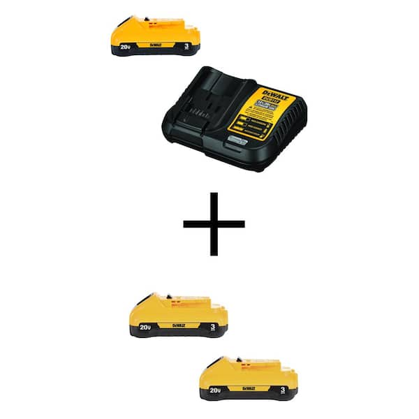 DEWALT 20V MAX Compact Lithium-Ion 3.0Ah Battery Pack (3-Pack 