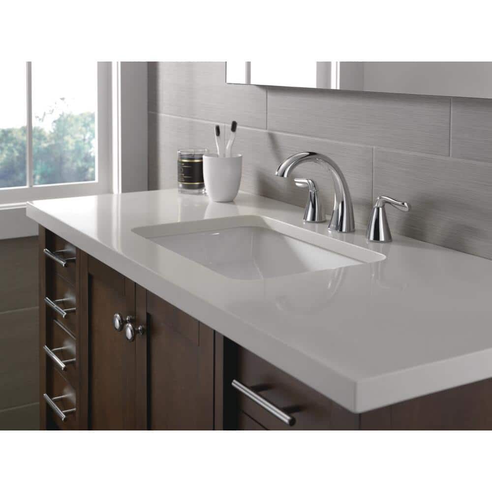 Arvo Chrome Widespread Bathroom Faucet with Drain Assembly